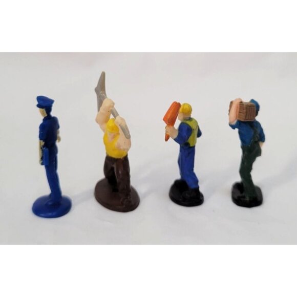 Lot of 4 Plastic Mini Figures Police Construction Flagman Laborer 1.5" Tall - Picture 2 of 6